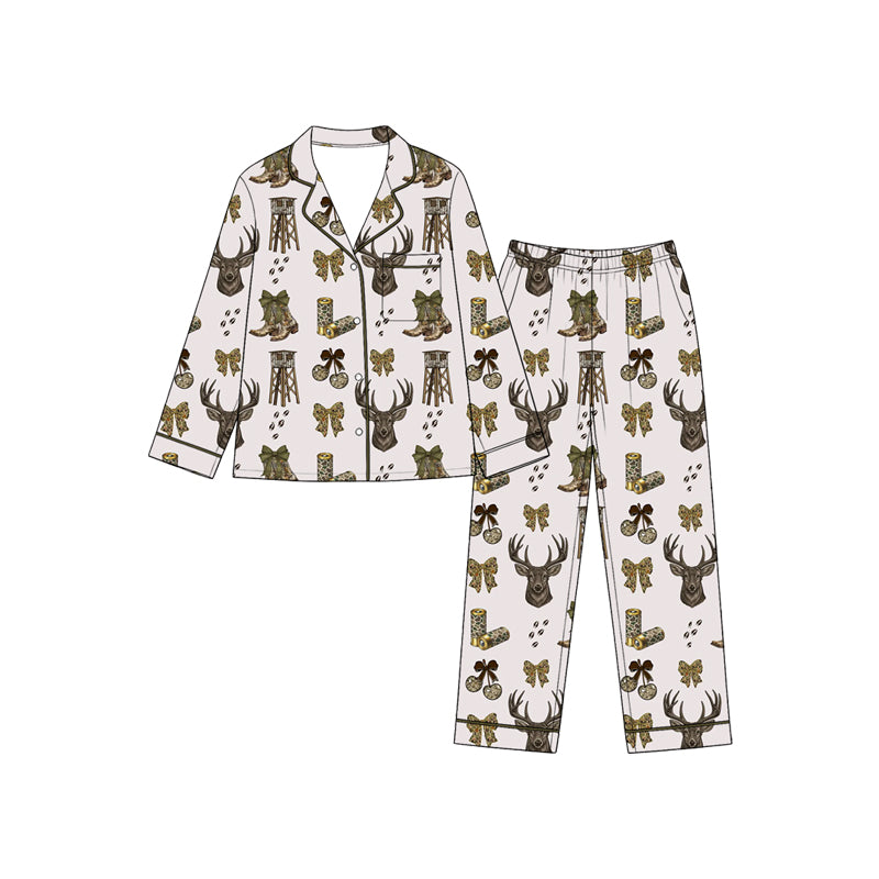 Preorder(moq 5) Girls 2‑Piece Set Long Sleeve Lapel Collar Kids Outfit