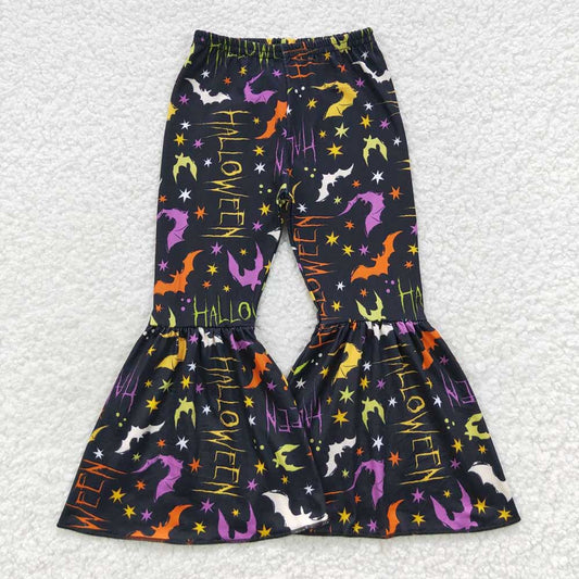 Baby Girls Halloween Bats Bell Bottom Pants