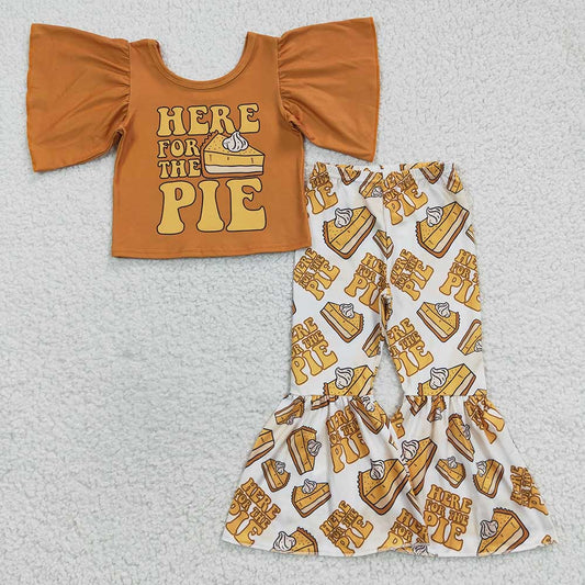 Baby Girls Pumpkin Pie Bell Bottom Pants Clothes Sets