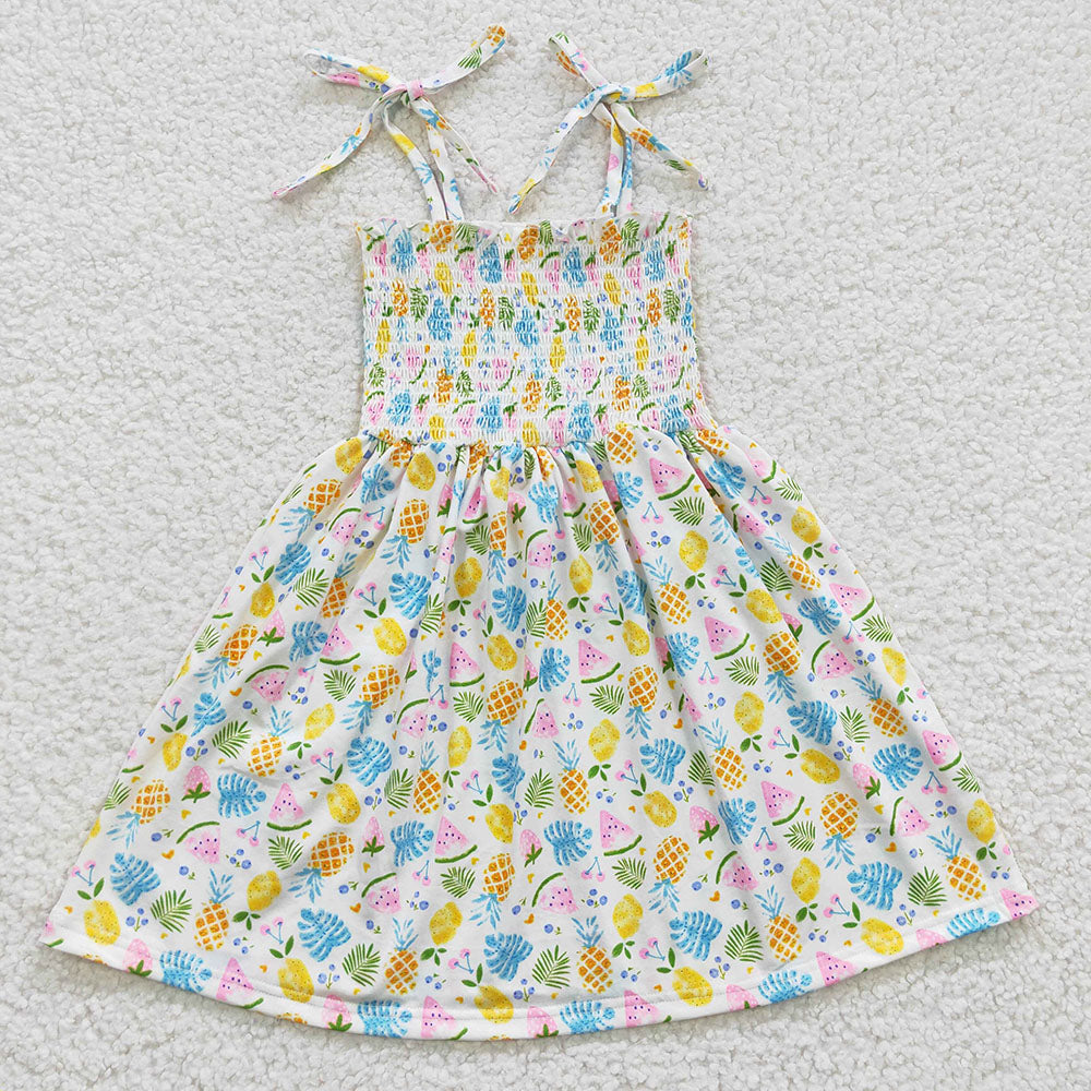 Baby Girls Pineapple Elastic Knee Length Dresses