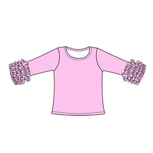 Baby Girls Pink Icing Ruffle Long Sleeve Tee Shirts Tops preorder(moq 5)