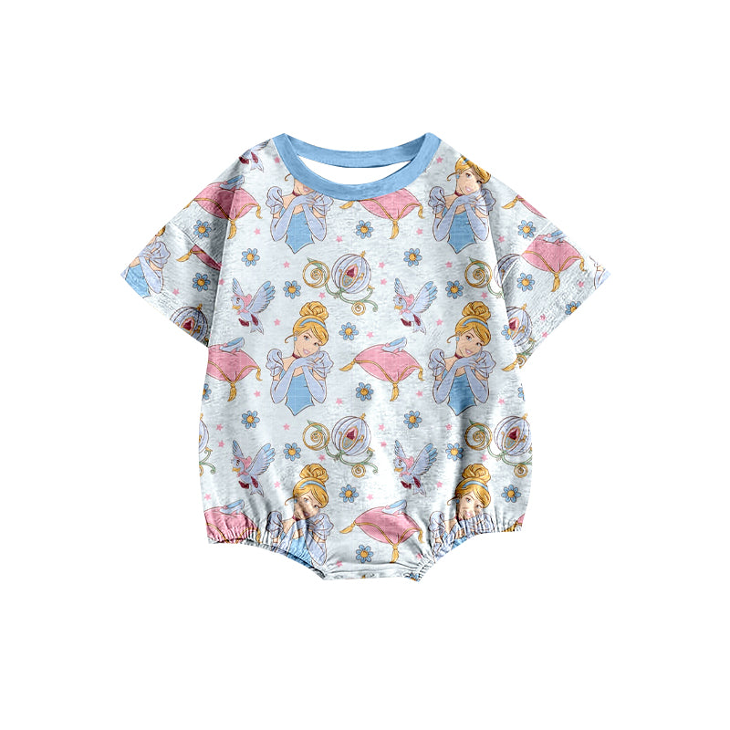 preorder(moq 5) Baby Girls Bird Princess Short Sleeve Rompers