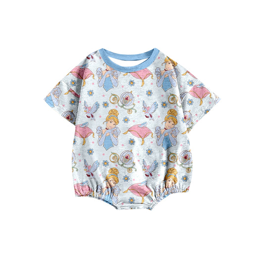 preorder(moq 5) Baby Girls Bird Princess Short Sleeve Rompers