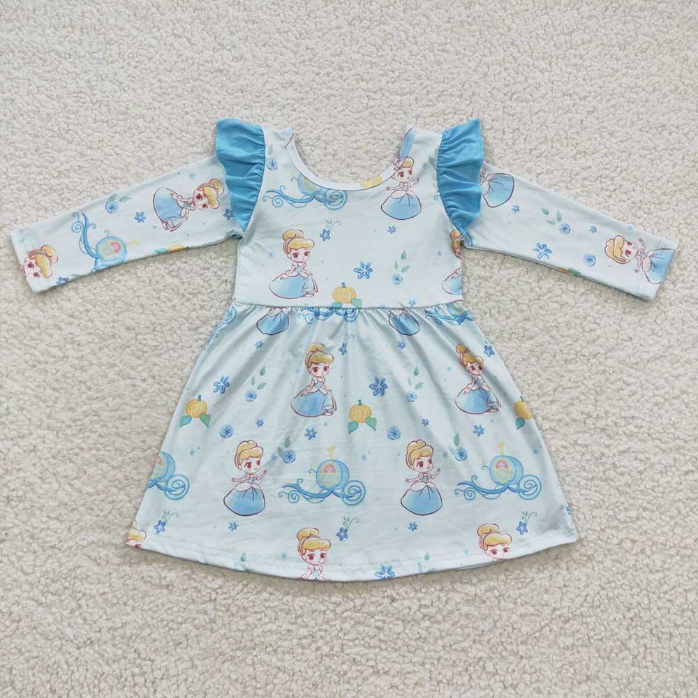 Baby Girls Blue Princess Ruffle Dresses