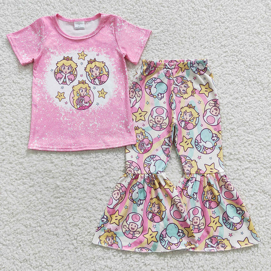 Baby Girls Pink Girl Bell Bottom Pants Sets