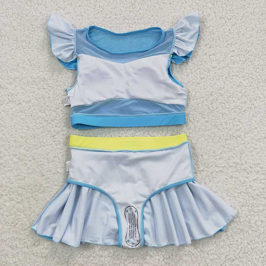 Baby Girls Princess Blue Two pieces Swimsuits