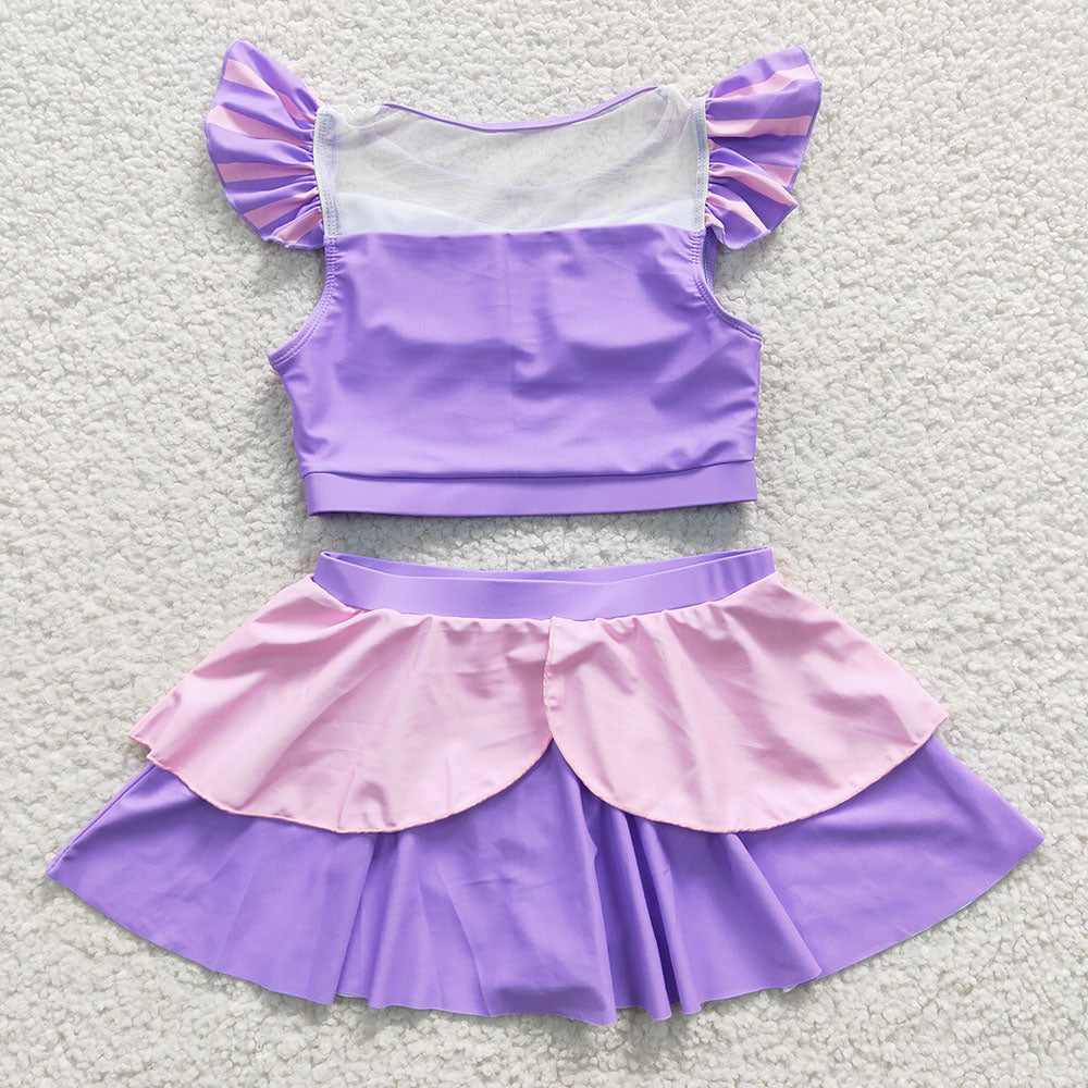 Baby Girls Princess Lavender Two Pieces Swimsuits