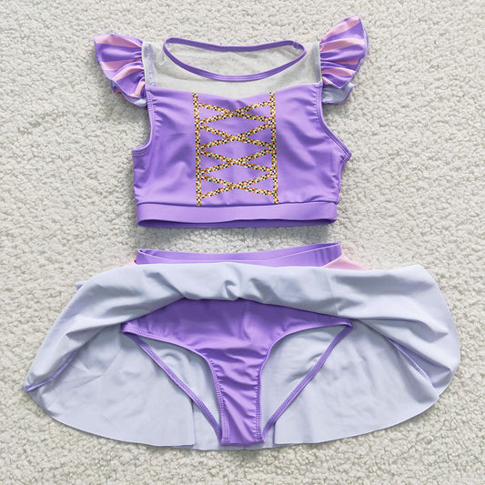 Baby Girls Princess Lavender Two Pieces Swimsuits