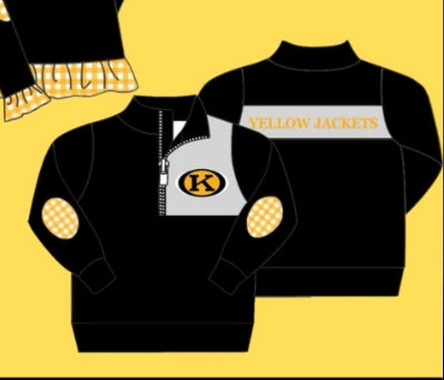 Team Baby Boys Long Sleeve Black Yellow Jackets Buttons Pullover Shirt Tops preorder(moq 5)