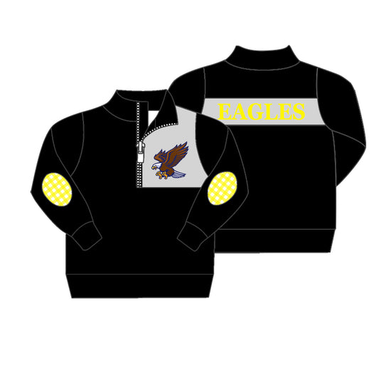 Baby Boys Black Team Long Sleeve Pullovers Tops preorder(moq 5)