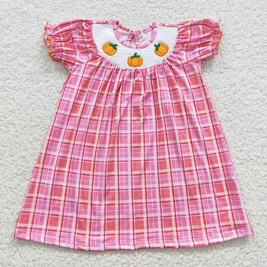 Baby Girls Pink Smocked Pumpkin Dresses