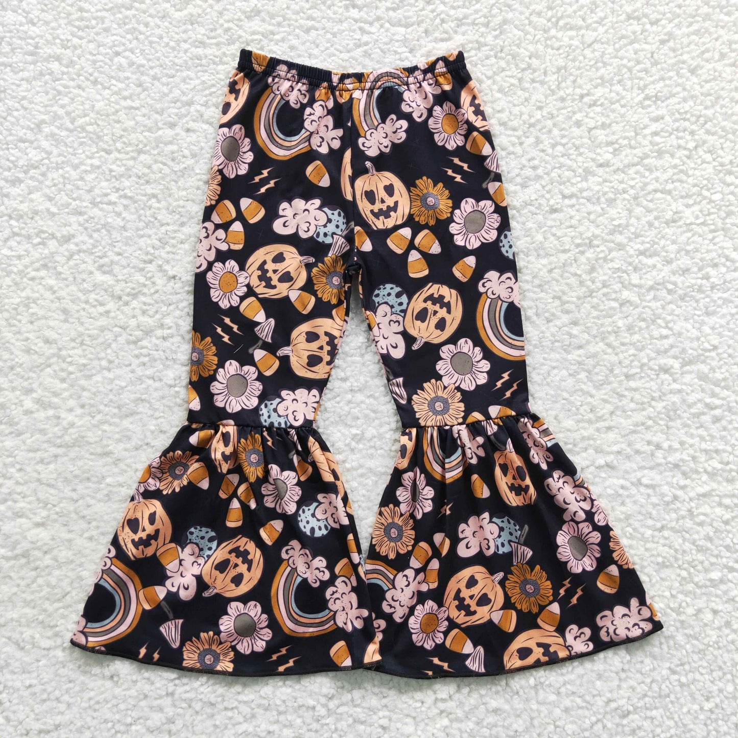 Baby Girls Halloween Pumpkin Bell Bottom Pants