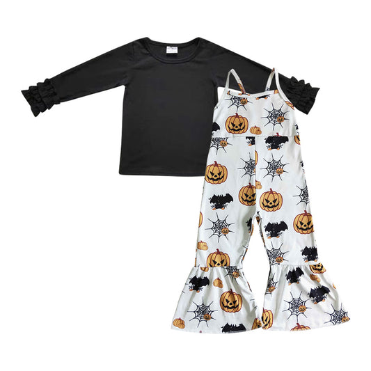 Baby Girls Halloween Pumpkin 2pcs Overall Clothes Sets