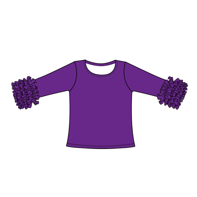 Baby Girls Purple Icing Ruffle Long Sleeve Tee Shirts Tops preorder(moq 5)