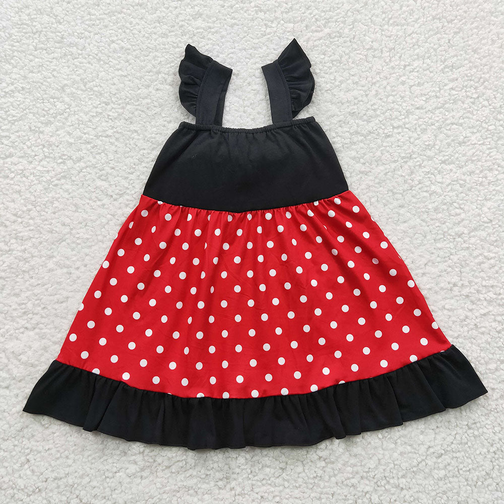 Baby Girls Black Bow Summer Knee Length Dresses