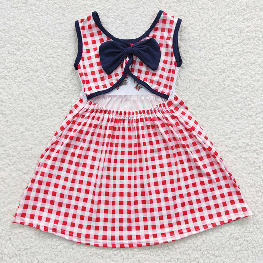 Baby Girls 4th Of July Bow Knee Length Dresses
