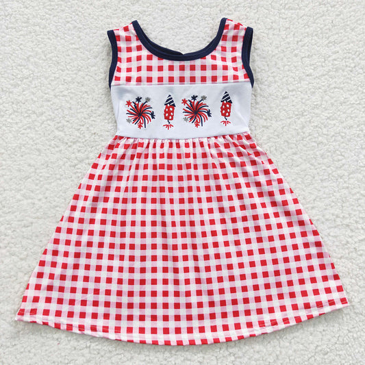 Baby Girls 4th Of July Bow Knee Length Dresses