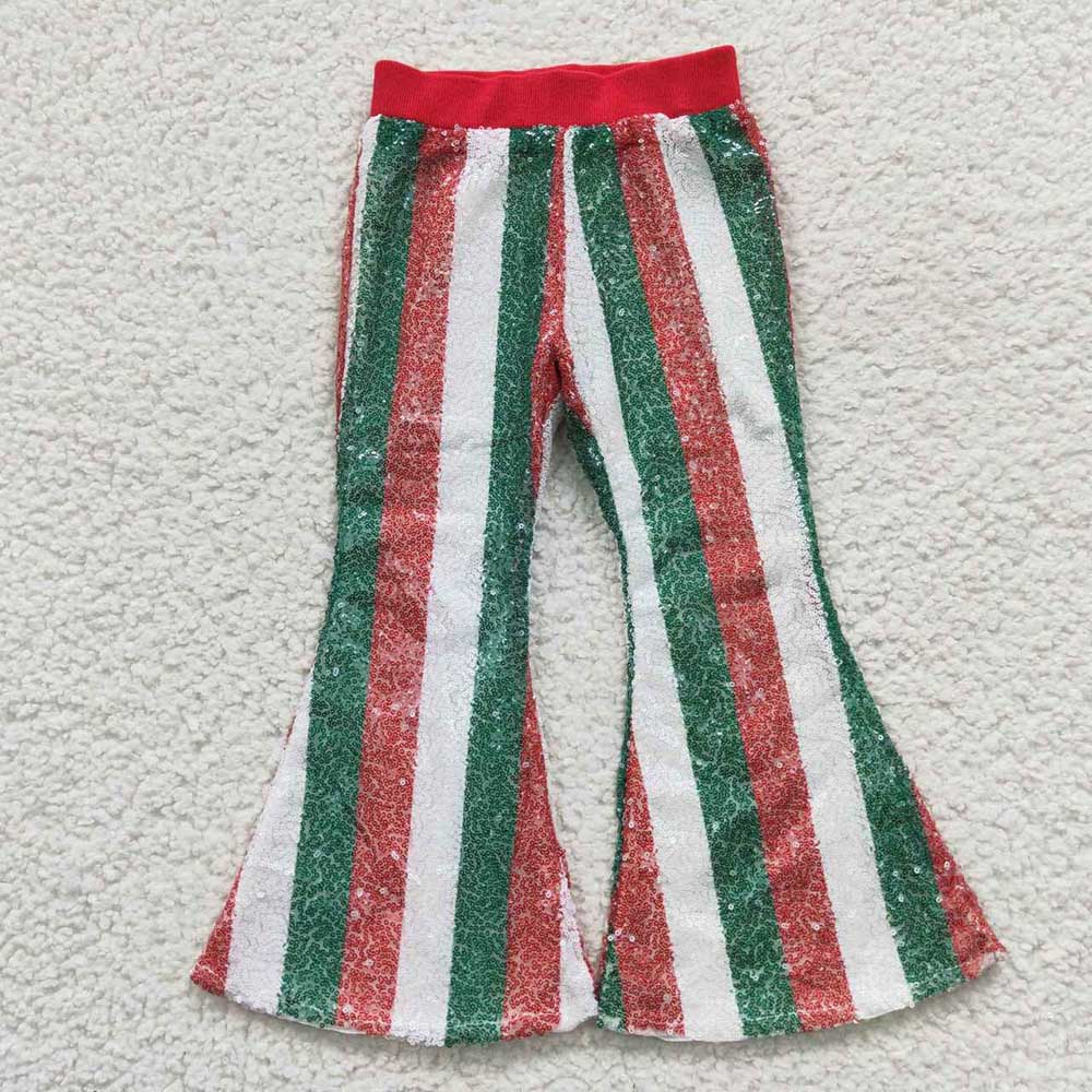 Baby Girls Christmas Sequin Bell Bottom Pants