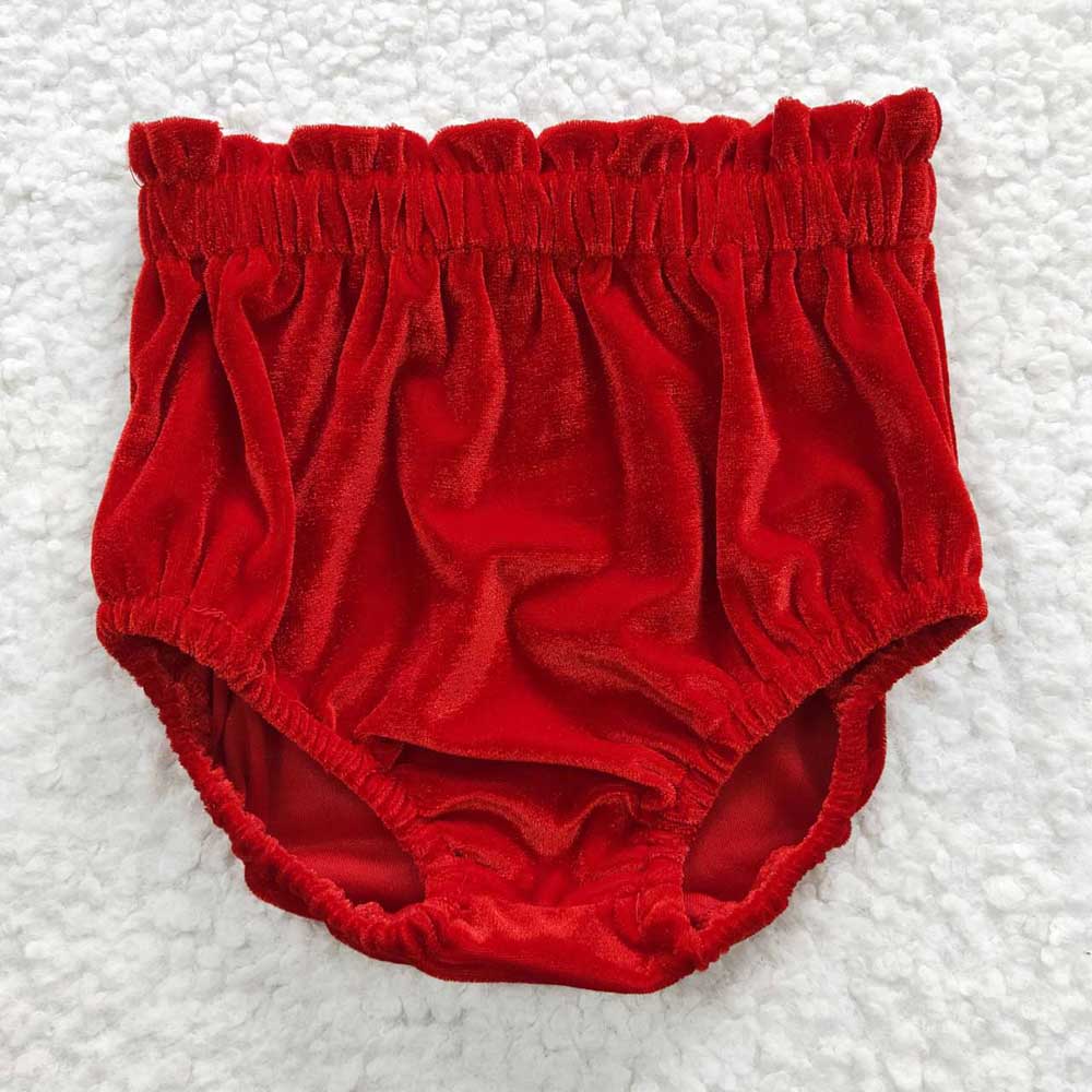Baby Girls Red Velvet Bummies Bottoms