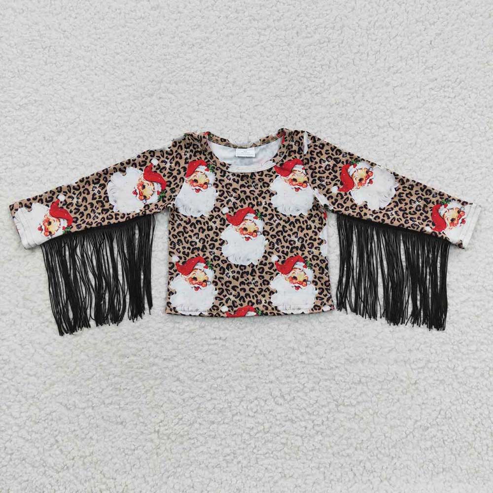 Baby Girls Christmas Santa Tassel Shirts Tops