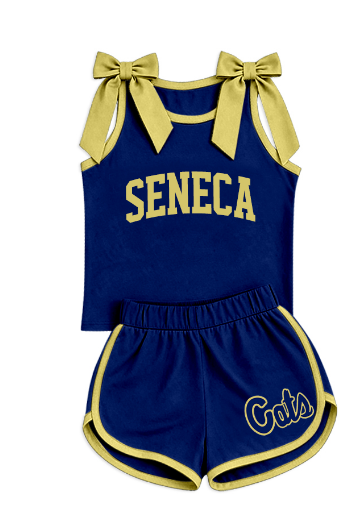 Preorder (moq 5)Baby Girls Bows Seneca Top Short Team Clothes Set