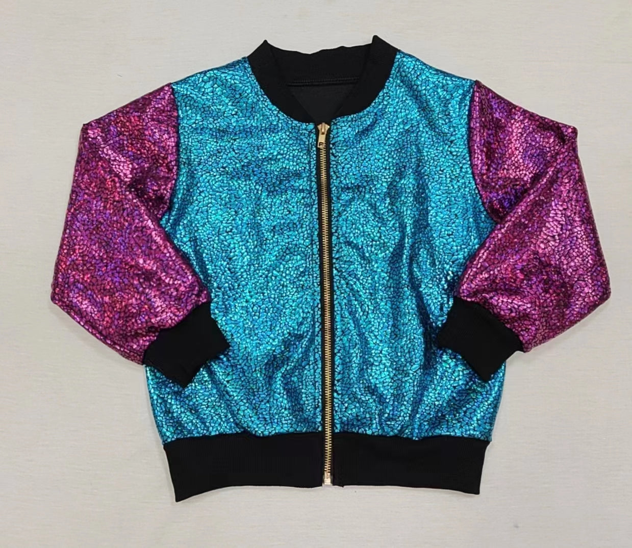 Baby Girls Blue Color Long Sleeve Sparkle Jackets
