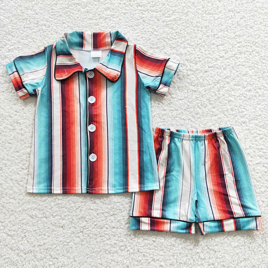 Baby Girls Western Stripes Shorts Pajamas