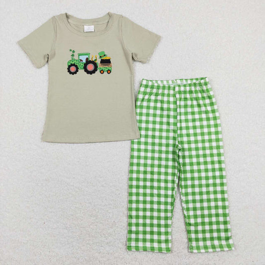 Baby Boys St Patrick Day Quatrefoil Top Pants Clothes Sets