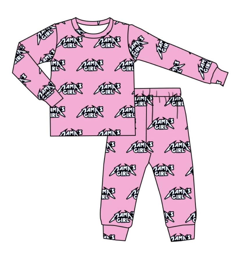 Baby Girls Mama's Girl Pink Top Pants Pajamas Clothes Sets preorder(MOQ 5)