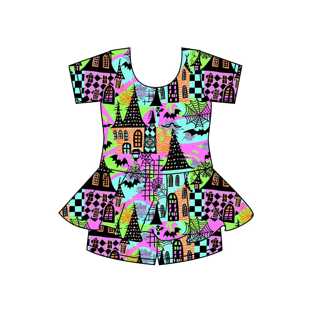 Preorder moq 5 Baby Girls Halloween Short Sleeves Top Shorts Sets