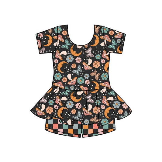 Preorder moq 5 Baby Girls Marshroom Butterfly Short Sleeves Top Shorts Sets