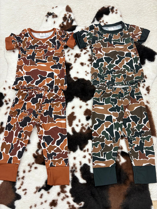 Sibling Baby Boys Duck Camouflage Shirt Pants Pajamas Kids Outfits
