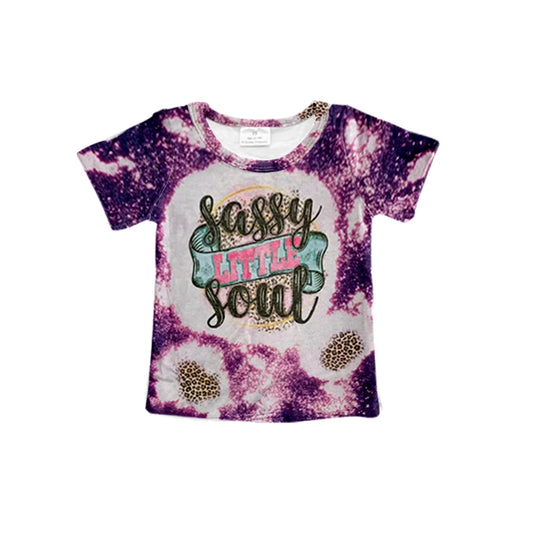 Baby Girls Purple Sassy Little Soul Short Sleeve Tee Shirts preorder(moq 5)