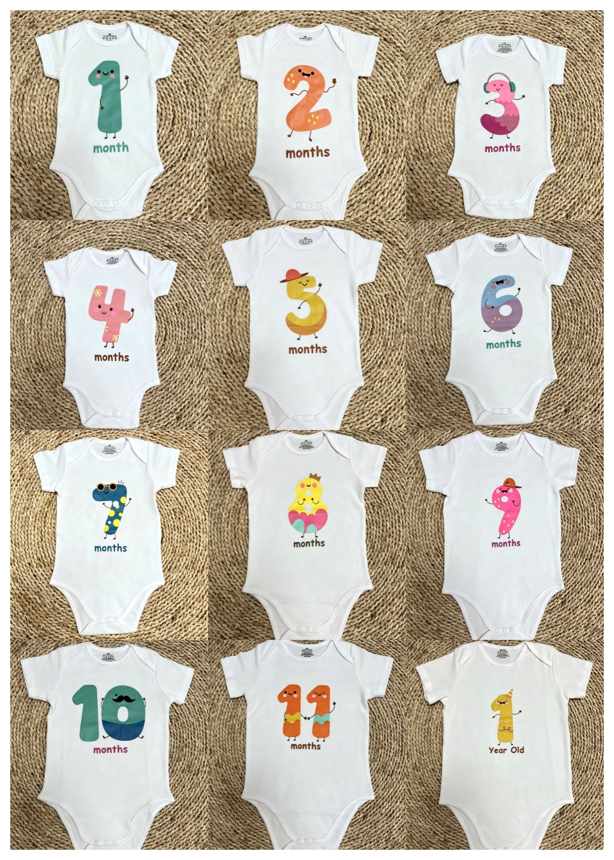 Sibling Baby Boys Girls Short Sleeve Vinyl Rompers