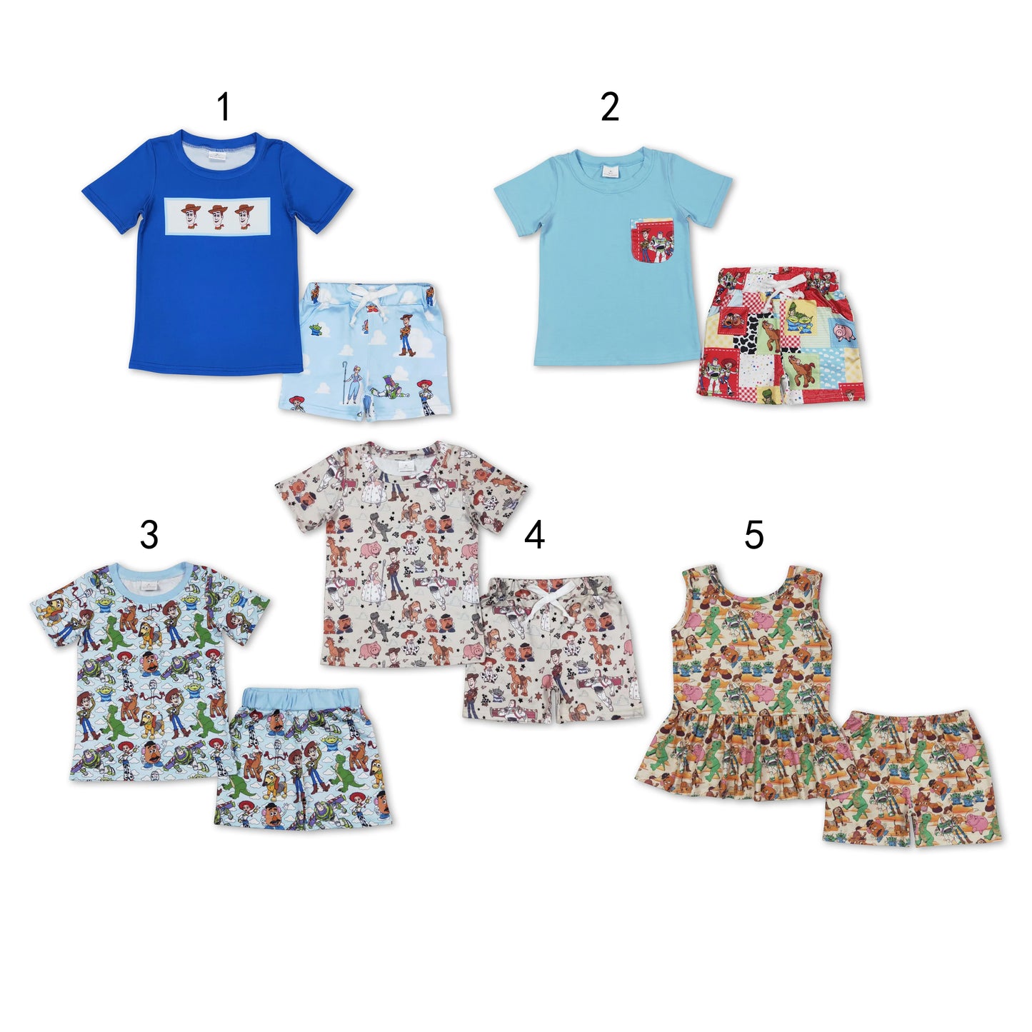 Sibling Baby Boys Toys Top Summer Shorts Clothes Sets