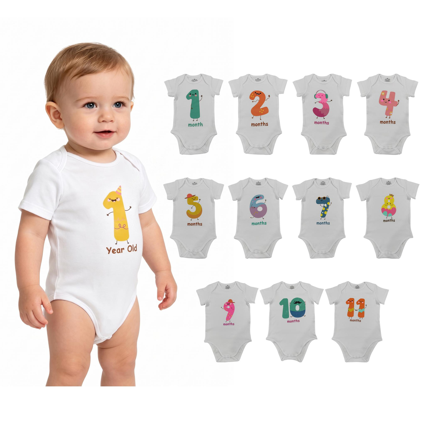 Sibling Baby Boys Girls Short Sleeve Vinyl Rompers