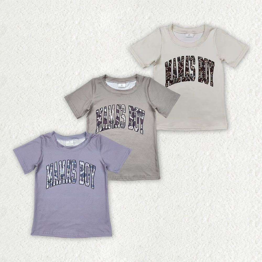 Sibling Baby Boys Mama's Boy Camouflage Short Sleeve Tee Shirts Tops