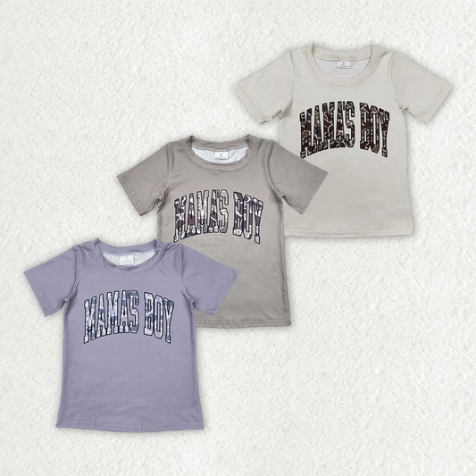 Sibling Baby Boys Mama's Boy Camouflage Short Sleeve Tee Shirts Tops