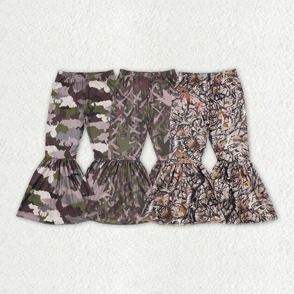 Sibling Baby Girls Camo Deer Ducks Camouflage Hunting Bell Bottom Flare Pants