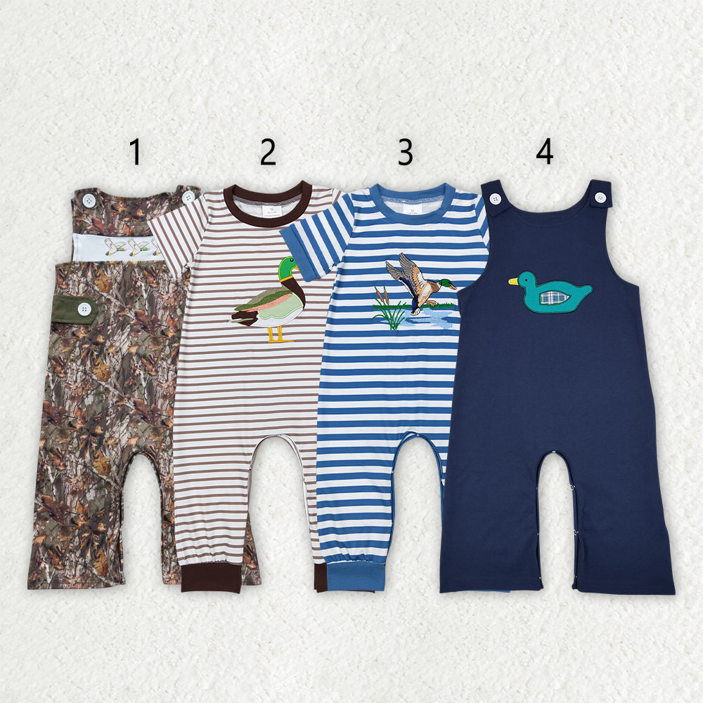 Sibling Baby Boys Camo Ducks Hunting Rompers