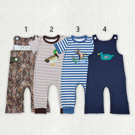 Sibling Baby Boys Camo Ducks Hunting Rompers