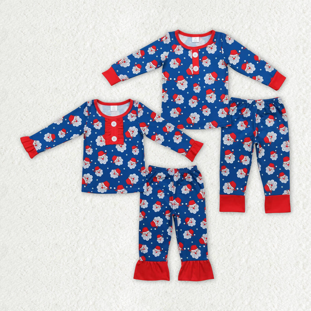 Baby Girls Christmas Santa Sibling Boys Bamboo Pajamas Clothes Sets