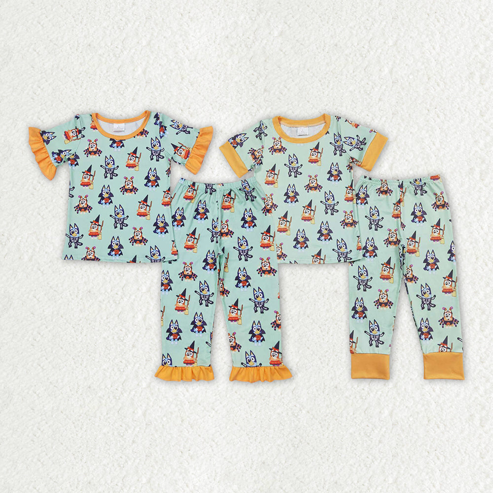 Baby Girls Halloween Dogs Sibling Boys Pajamas Clothes Sets