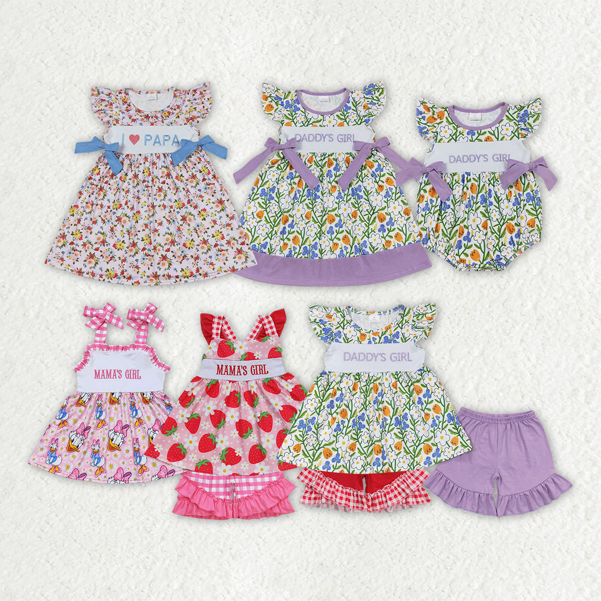 Sibling Baby Girls Mother's Day Dresses Rompers Sets