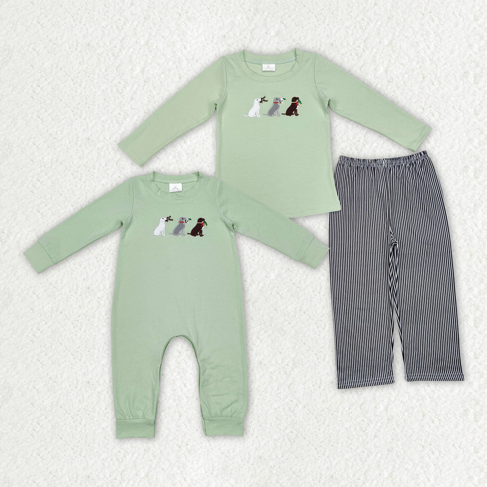 Baby Boys Dogs Hunting Ducks Sibling Rompers Top Pants Clothes Sets