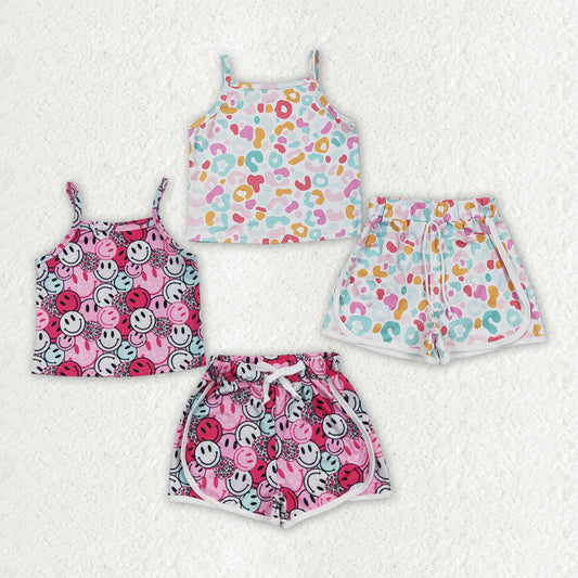 Sibling Baby Girls Summer Straps Shirts Shorts Clothes Sets