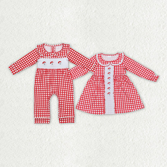 Sibling Baby Girls Christmas Santa Rompers Dresses Clothes