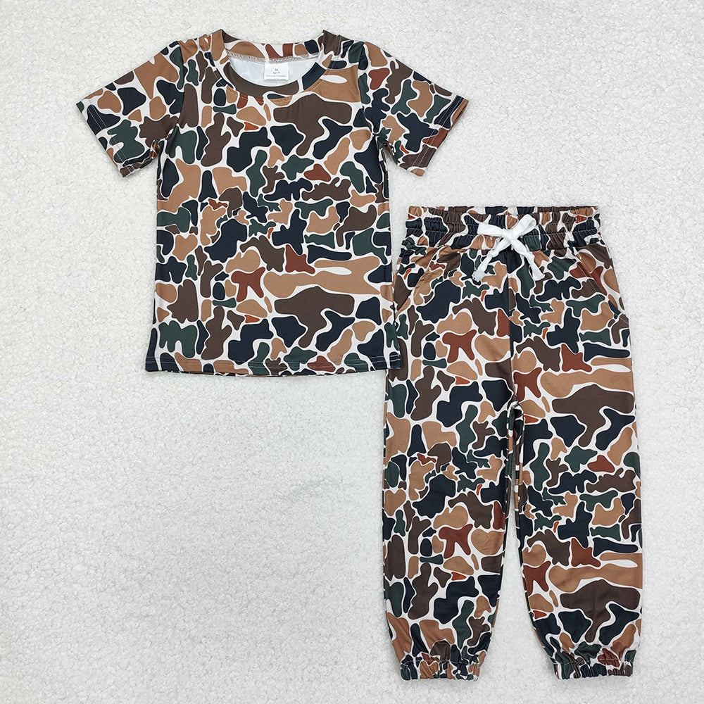 Baby Boys Duck Brown Camouflage Top Jogger Pants Clothes Sets