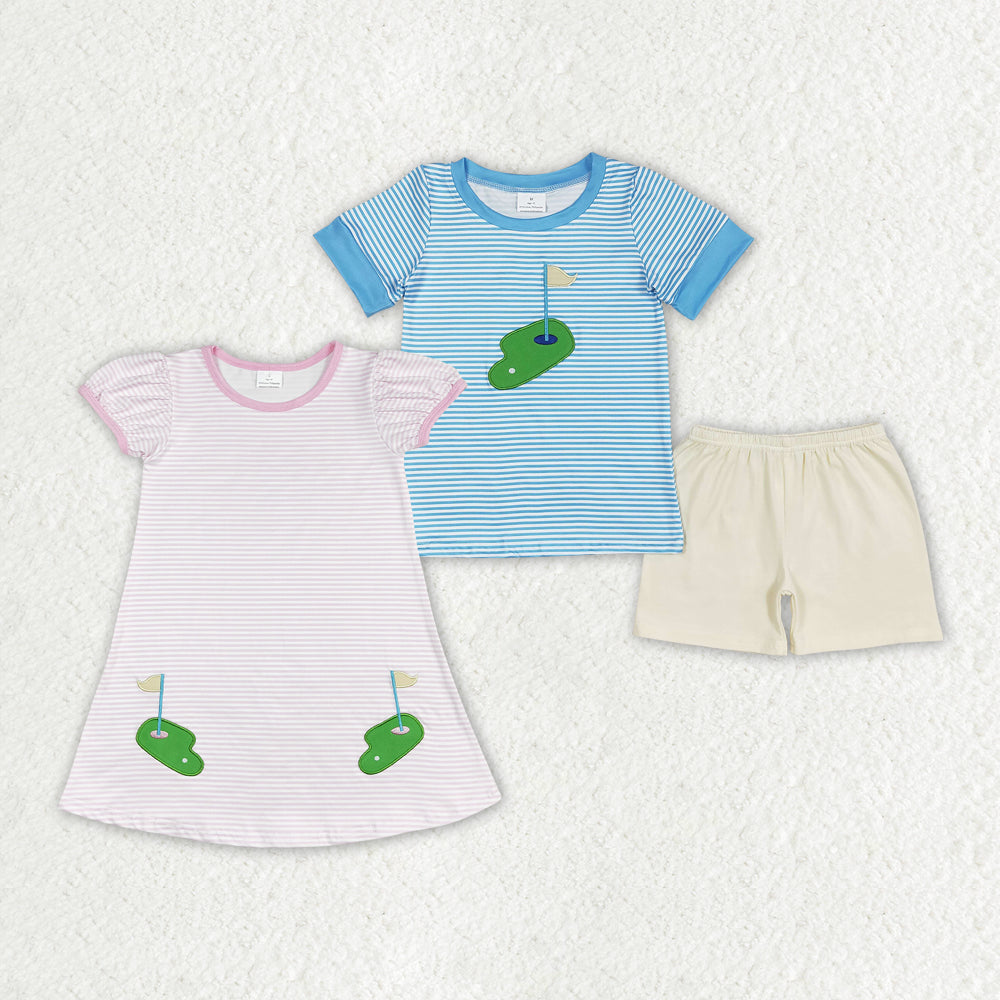 Baby Girls Golf Summer Sibling Boys Sets Dresses