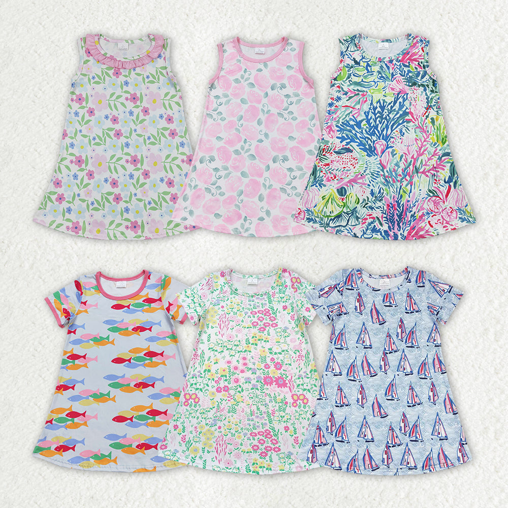 Sibling Baby Girls Summer Fashion Knee Length Dresses